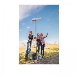 Solar Charging Pole Cell Phone Charge Station Outdoor Use