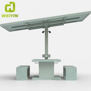 Outdoor Mobile Solar Powered Phone Charging Station AC Grid Table Bench Set for Campus and Hotels