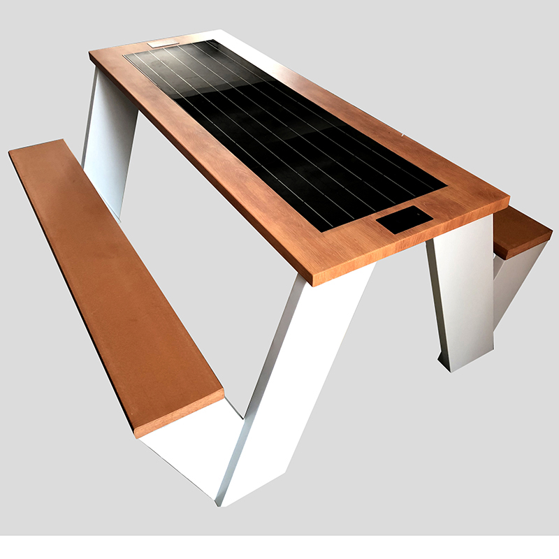 Solar Powered Phone Charging and WiFi Free Smart Wooden Picnic Table