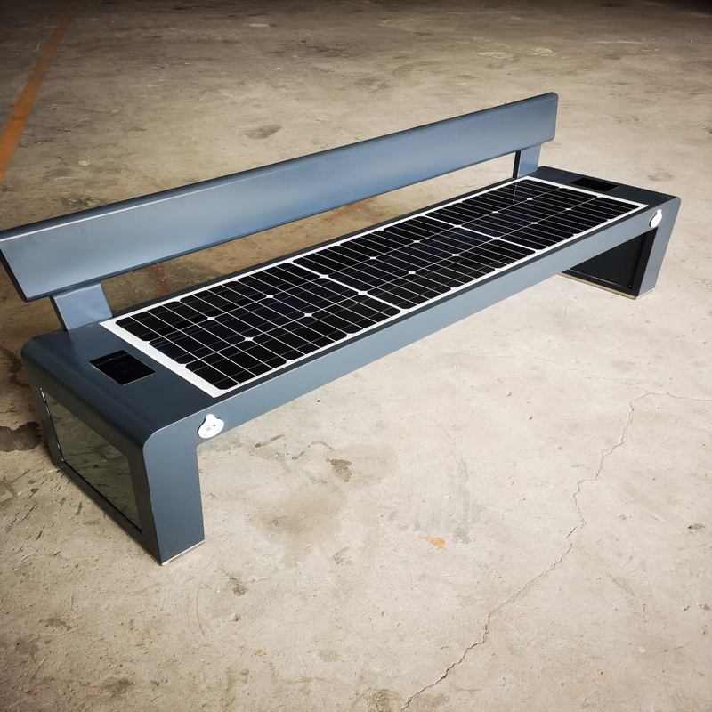 Bluetooth Smart Wifi USB Charging Gray Color Solar Bench For Park