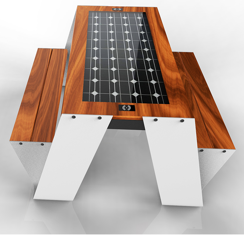 USB Phone Charger Outdoor Street Furniture Solar Powered Smart Panel Table