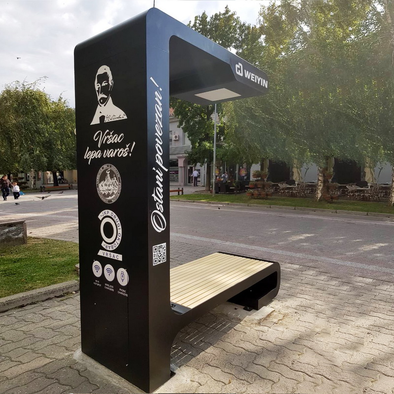 Best Design LED Display Poster USB Phone Charging Solar Smart Outdoor Furniture