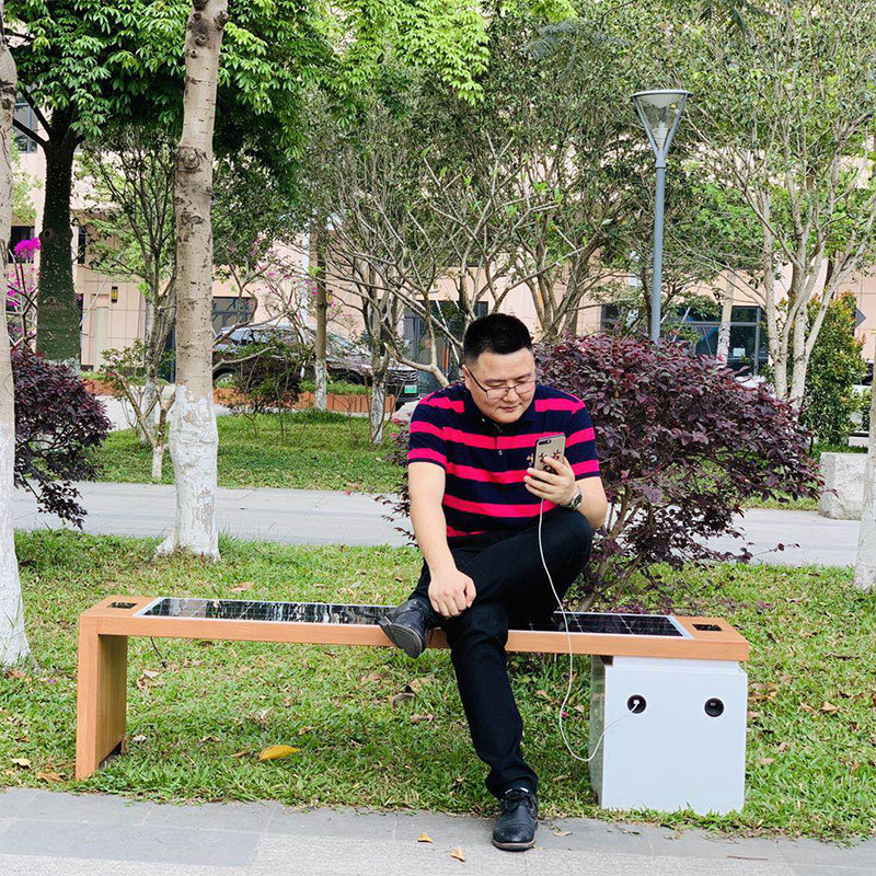 Fashion Design Music Display Solar Charging Bench WiFi Hotpot Smart Garden Furniture